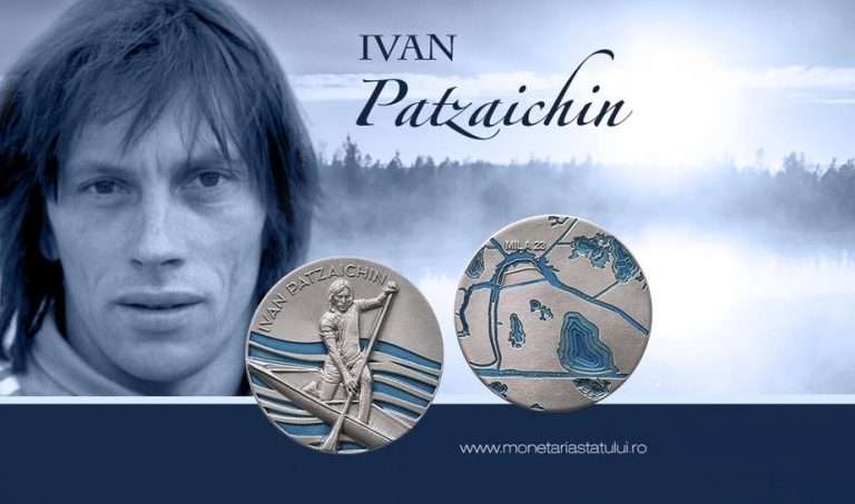 Medalie dedicată lui Ivan Patzaichin, pusă în vânzare de Monetăria Statului