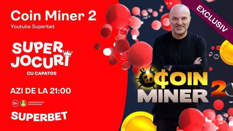 Coin Miner se întoarce cu o nouă versiune, live de la 21 pe YouTube Superbet!