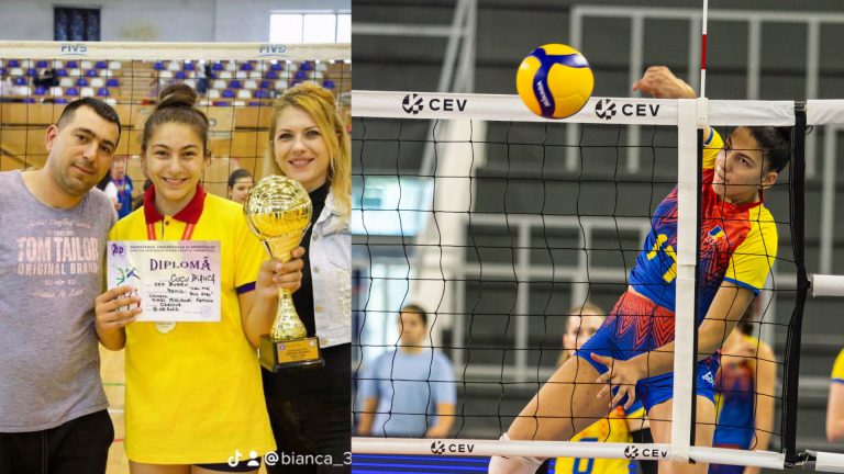 Cea mai tânără jucătoare de la Campionatul European de volei feminin U17, Bianca Cucu (12 ani), remarcată de forul european de profil