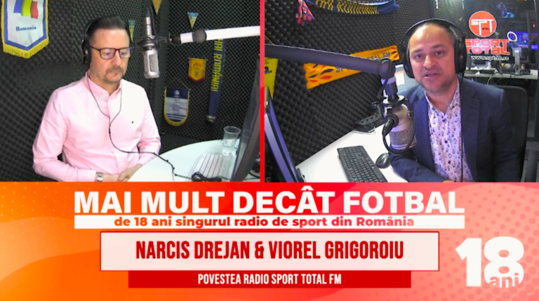 Sport Total FM împlinește 18 ani! Podcastul aniversar va putea fi urmărit miercuri, ora 17:00, și joi, ora 15:30