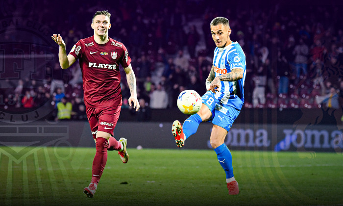 CFR Cluj a dominat Universitatea Craiova, învingând-o cu 2-0 într-un meci din play-off-ul Superligii