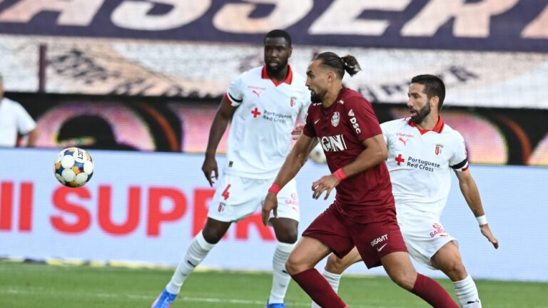 CFR Cluj a suferit o înfrângere cu 2-1 în fața Sporting Braga