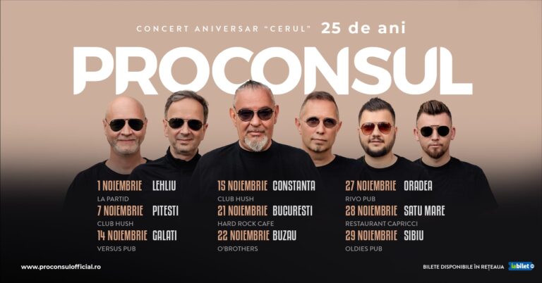 AUDIO | Dragoș Dincă, despre turneul aniversar al trupei Proconsul: “Celebrăm 25 de ani de la lansarea piesei Cerul”