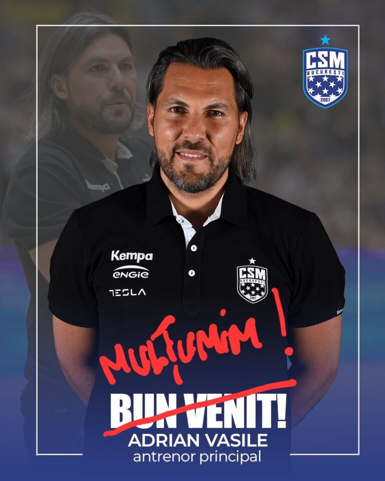 CSM București a anunțat încheierea colaborării cu antrenorul echipei feminine de handbal, Adrian Vasile