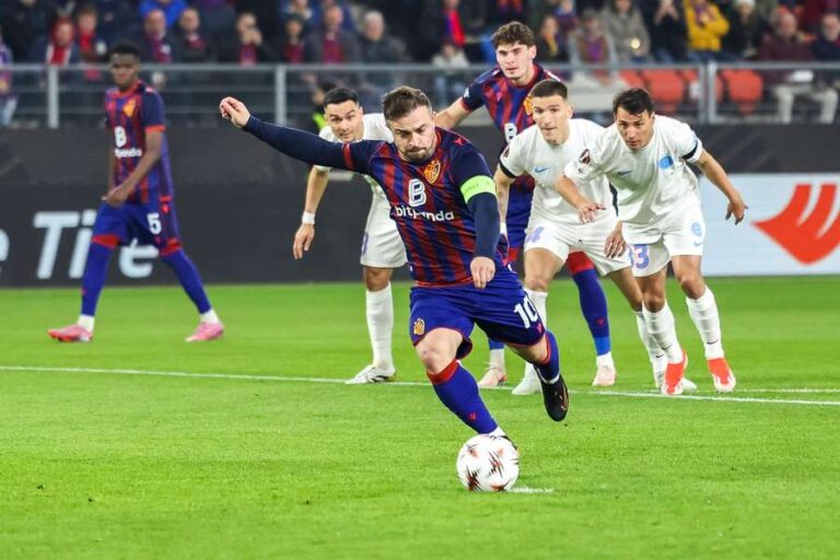 FCSB a suferit o înfrângere cu 3-1 în fața formației elvețiene FC Basel în etapa a patra din Europa League