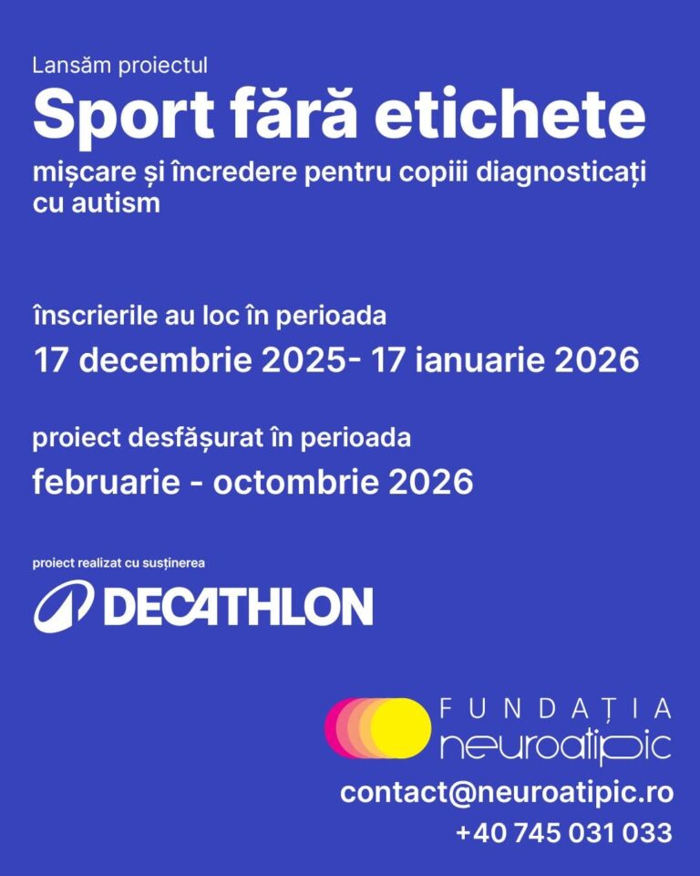 Sport fără etichete – mișcare și încredere pentru copiii cu autism