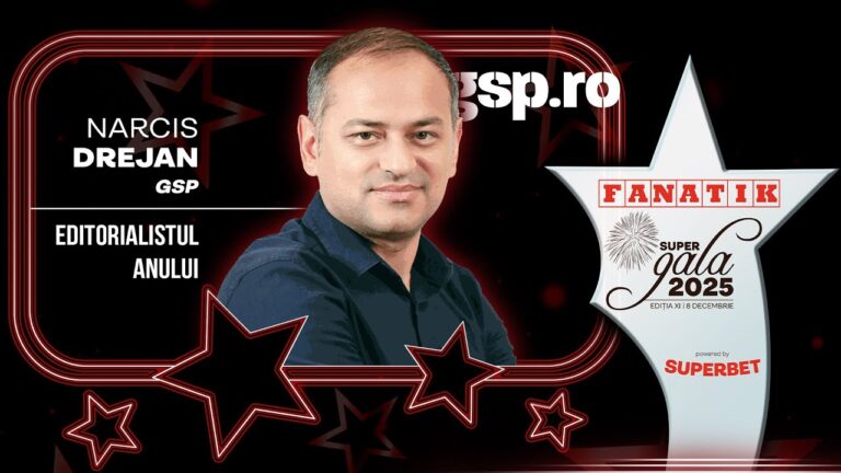 Super Gala Fanatik 2025: Narcis Drejan ales editorialistul anului 2025