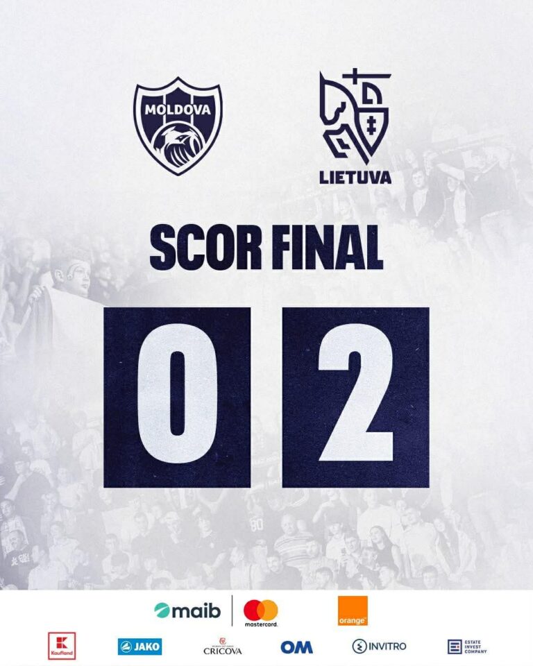 Selecționata Republicii Moldova a cedat în fața Lituaniei, într-un amical disputat la Chișinău