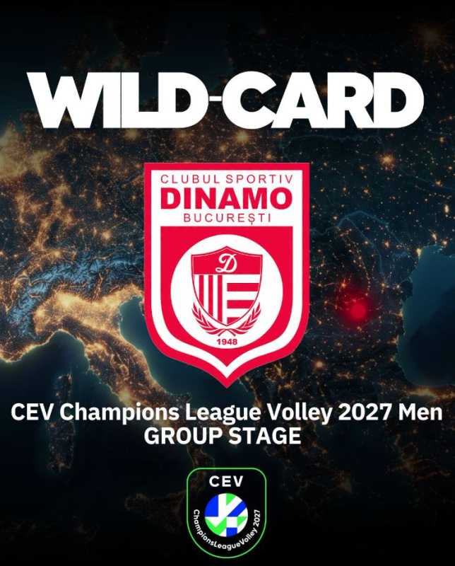 Echipa masculină de volei Dinamo a primit WILDCARD  pentru grupele CEV Champions League