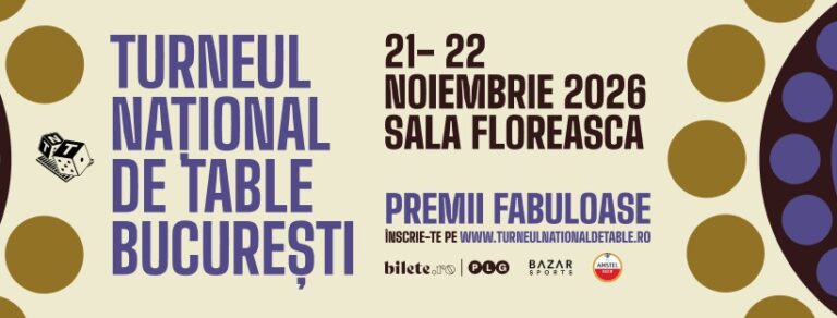 Peste 500 de participanți sunt așteptați la a II-a ediție a Turneului Național de Table!